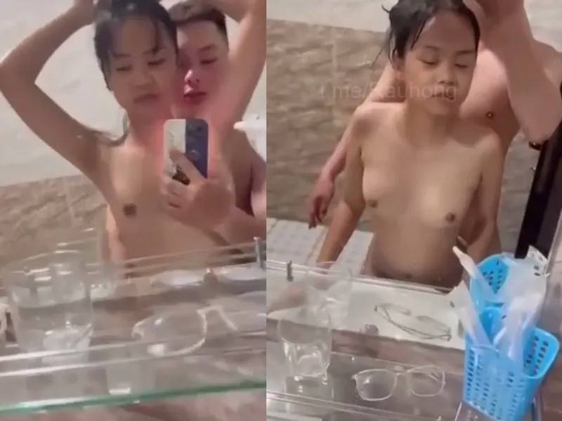 Thon gọn em cùng any xxx trước gương quay kỉ niệm